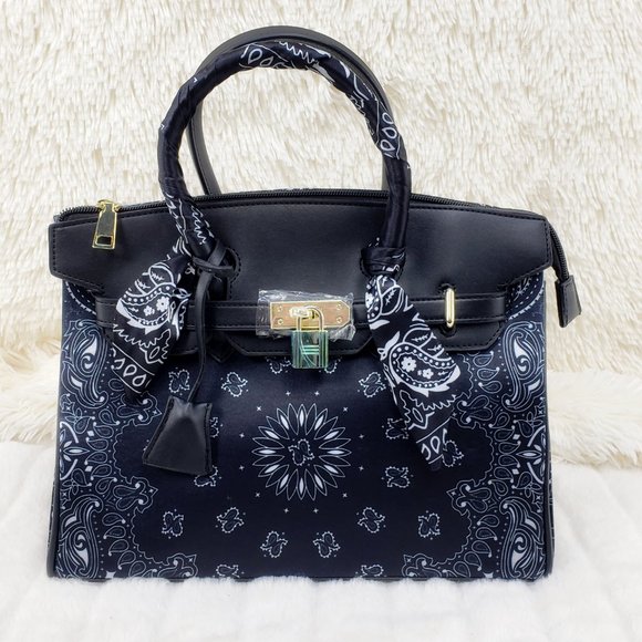 Black Bandanna Purse Clutch Bandana - Picture 8 of 9